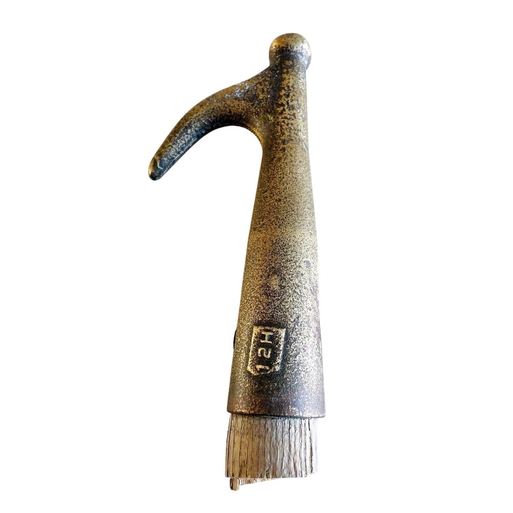 Antique Naval Brass 7" Boat Hook with Wood Handle 37 952 12H